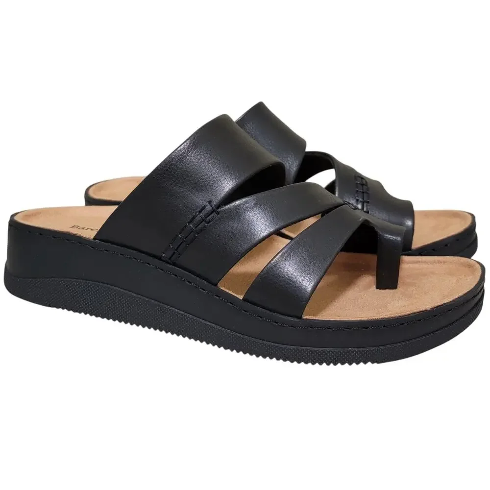 Baretraps Women Fresha Slip On Slide Sandals Size US 6M Black Faux Leather